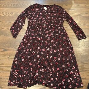 Talbots Black and Red Floral Dress